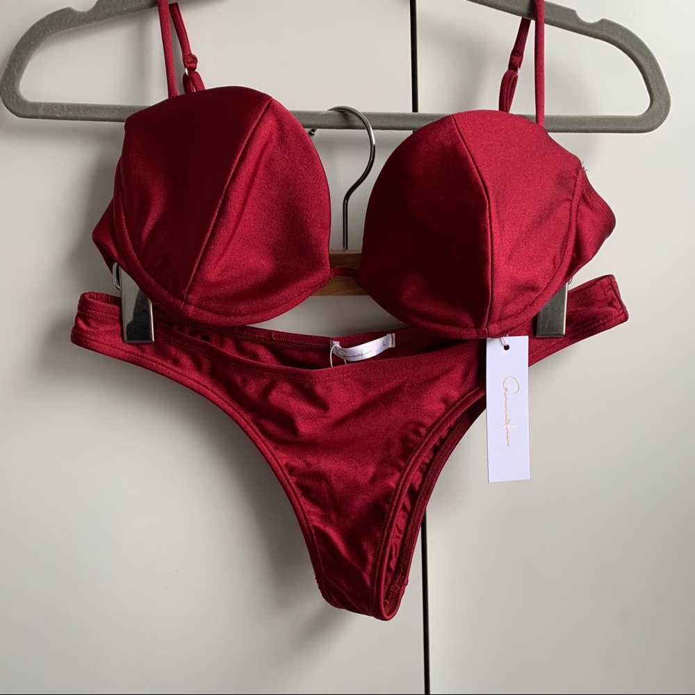 Burgundy swimsuit